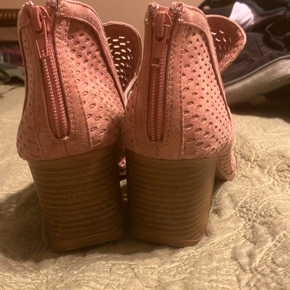 Rose suede open toe fall wedges - Picture 4 of 4